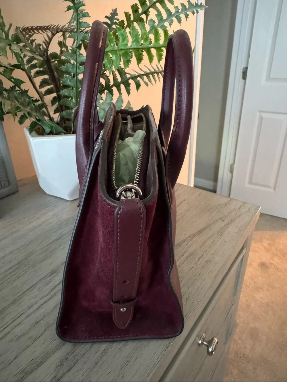🔥SALE🔥 NWT Michael Kors Merlot Leather & Suede Satchel
